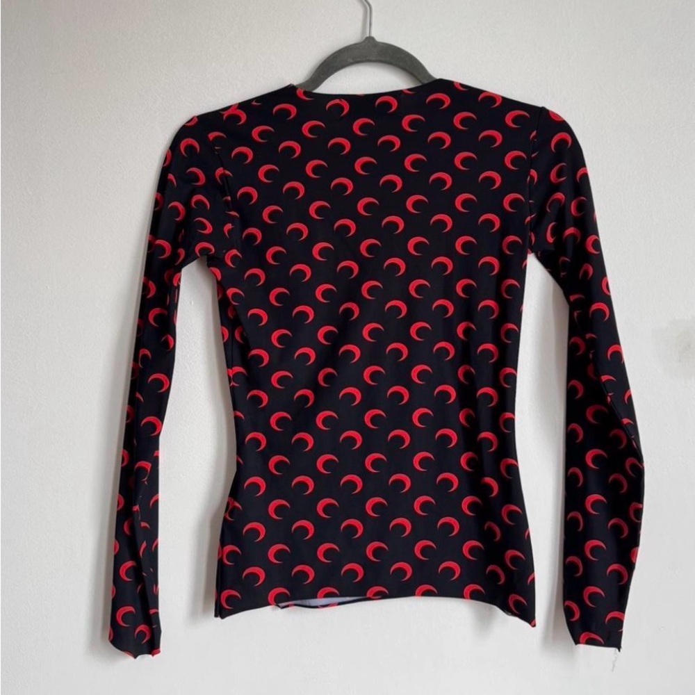Marine Serre Black and Red Crescent Long Sleeve Top